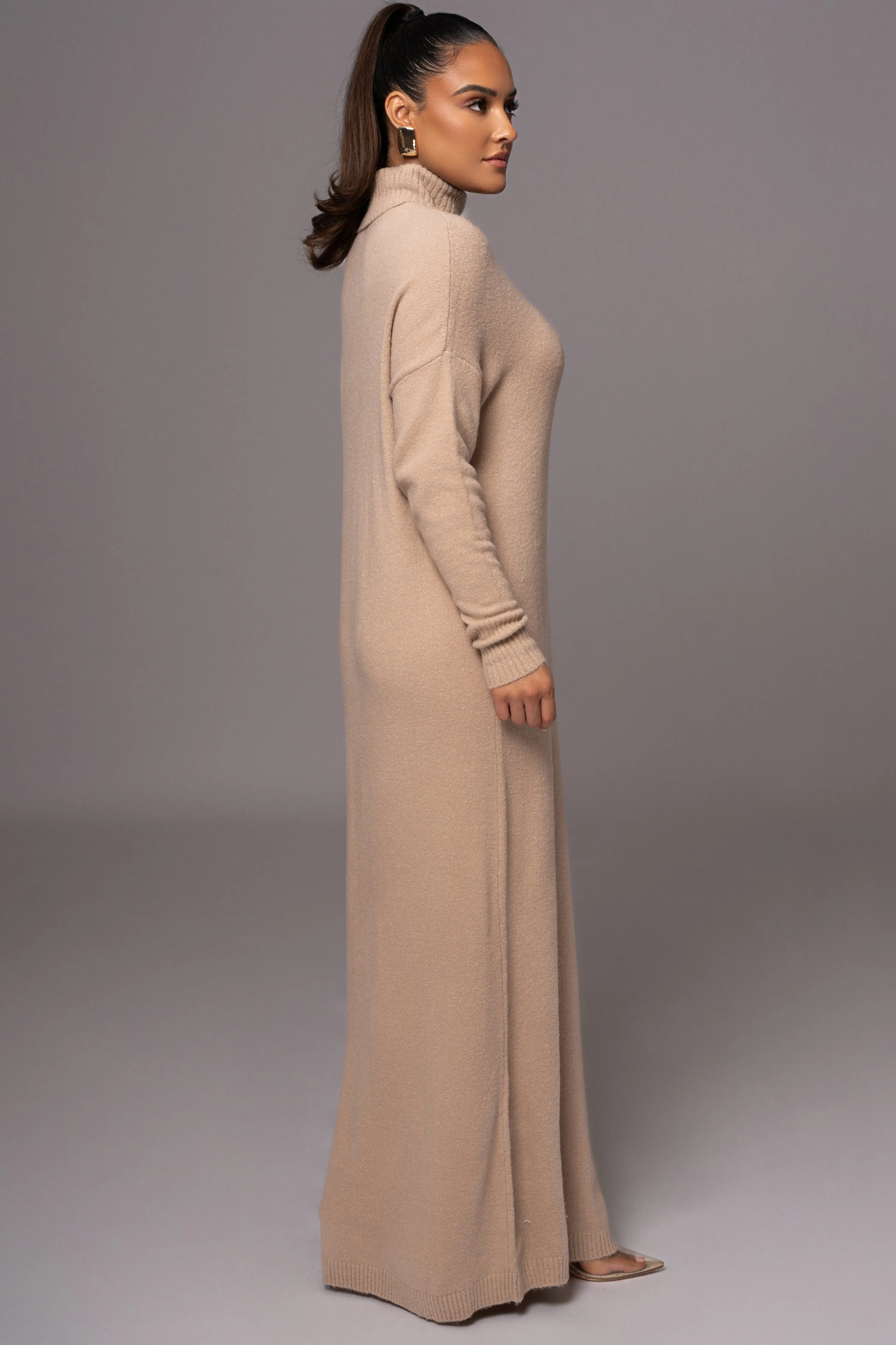 Beige Hartley Knit Maxi Dress