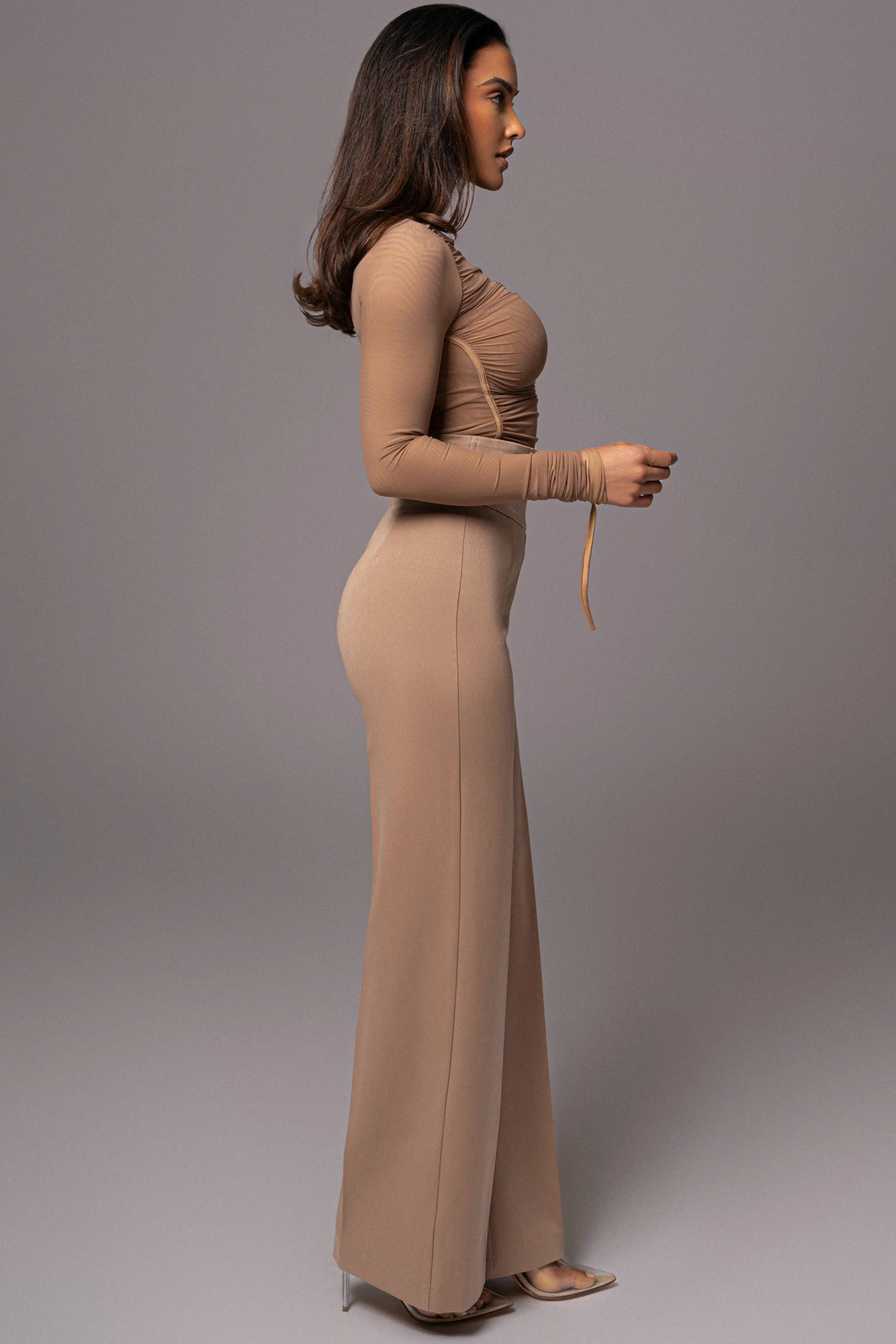 Beige Santiana Turtleneck Top