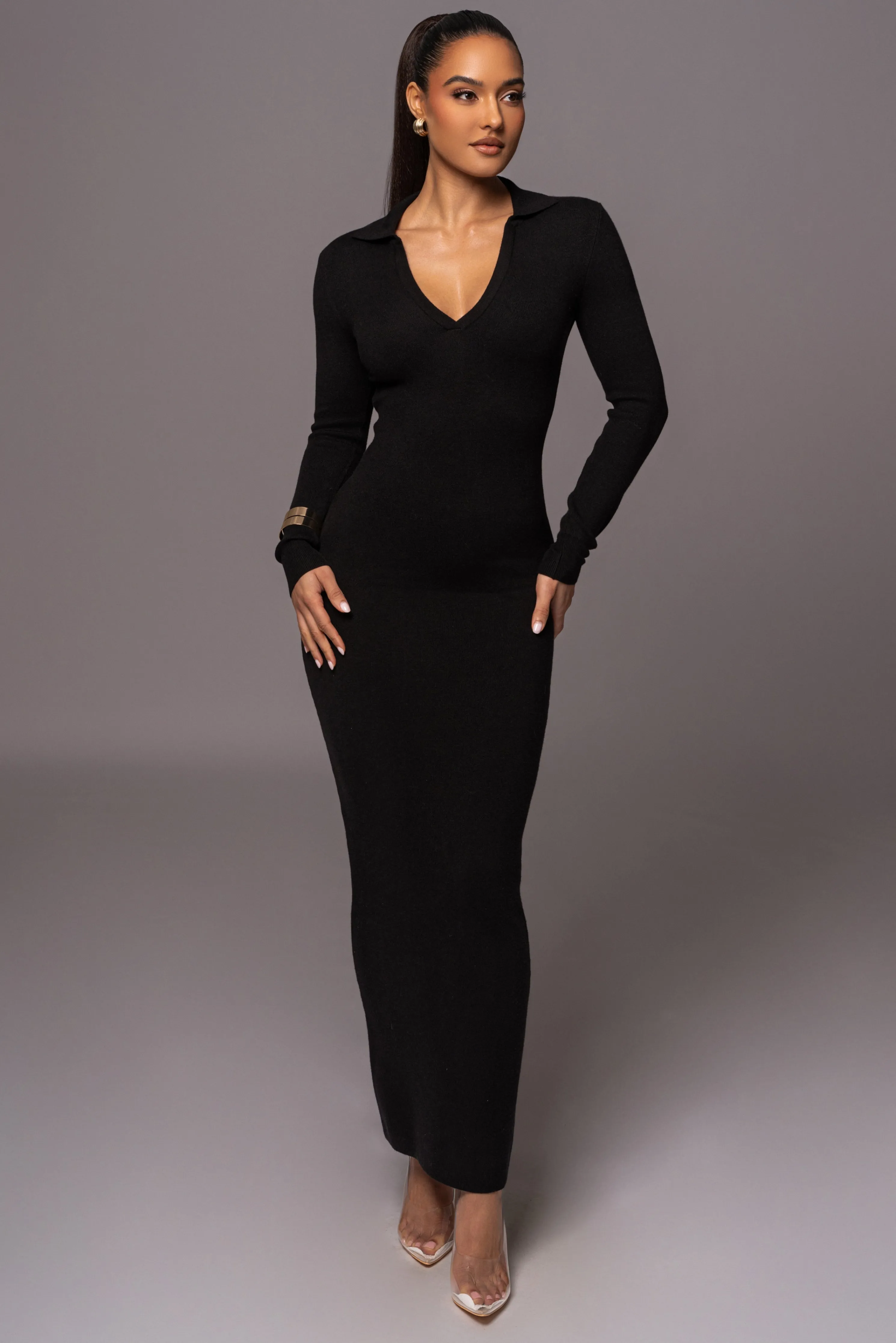 Black Bellinda Collar Maxi Dress