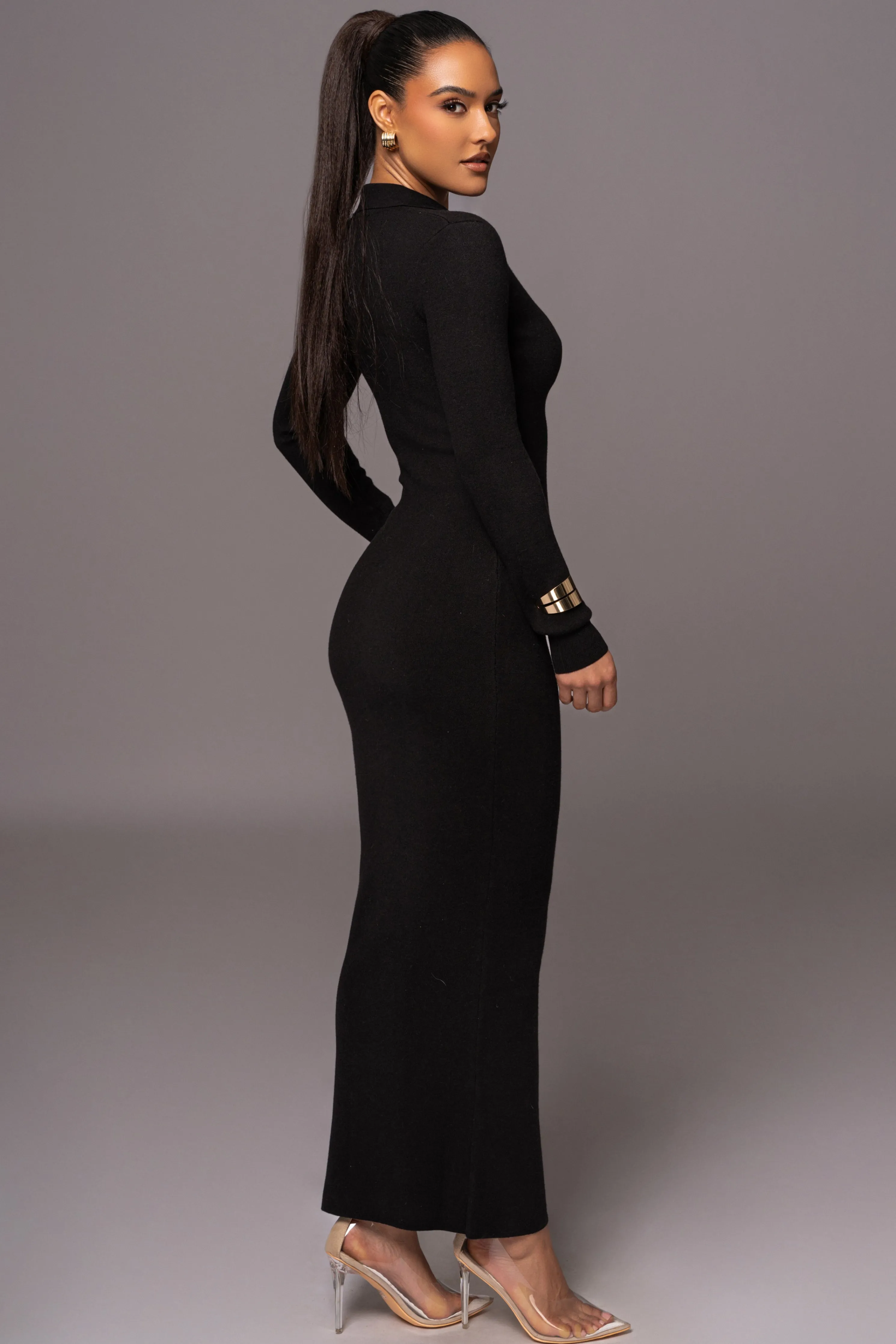 Black Bellinda Collar Maxi Dress