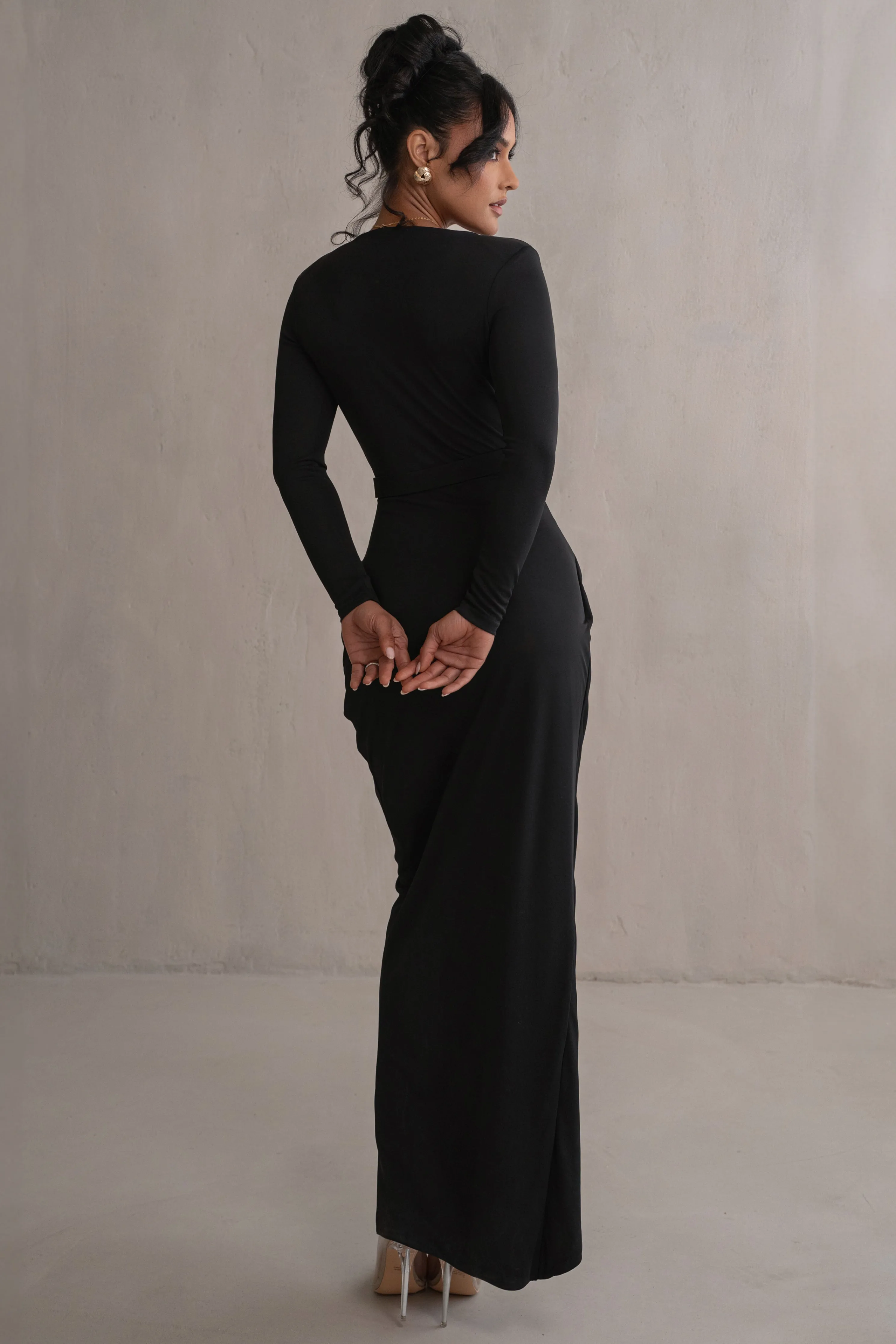 Black Jamie Plunge Maxi Dress
