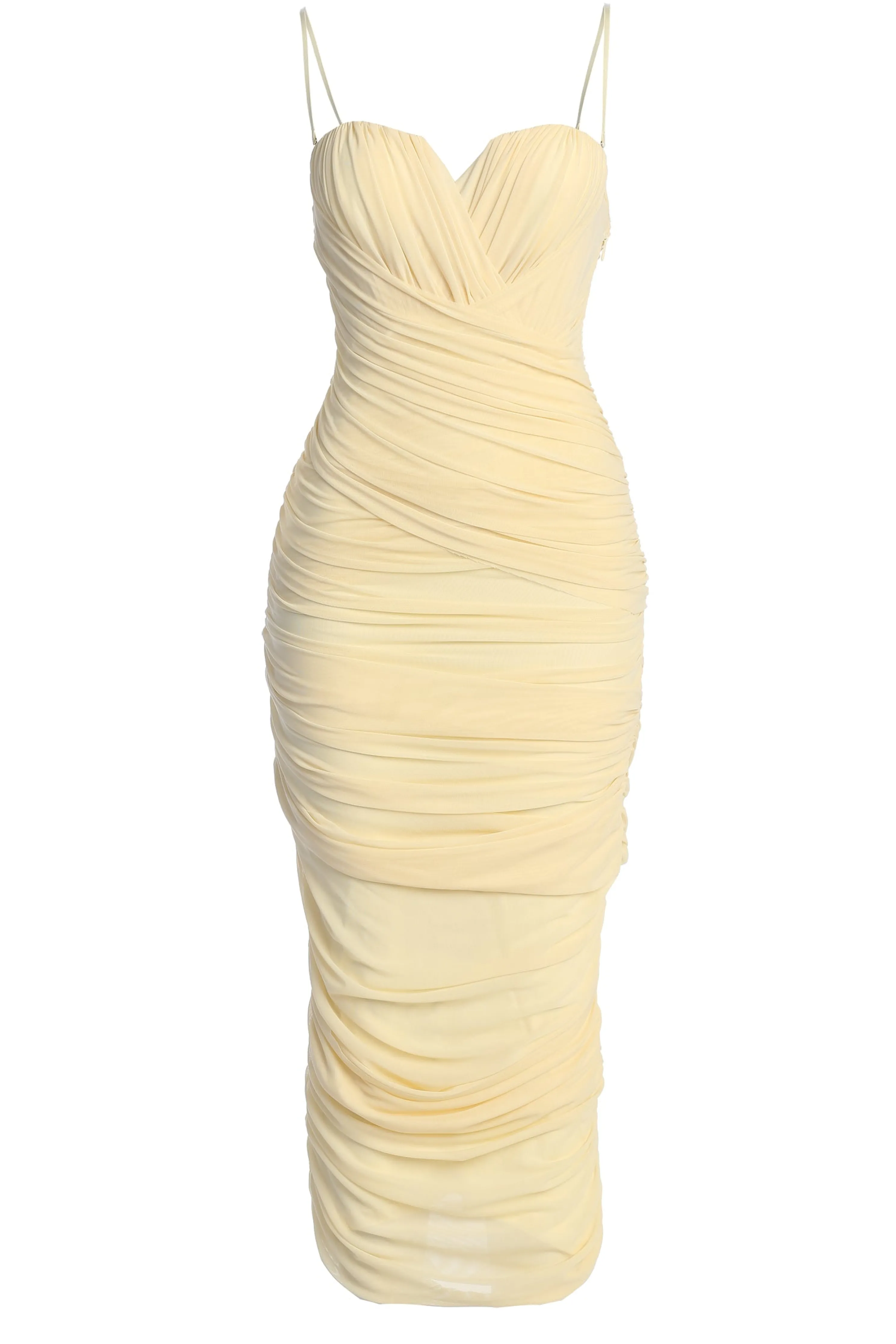 Cream Arcadia Mesh Midi Dress
