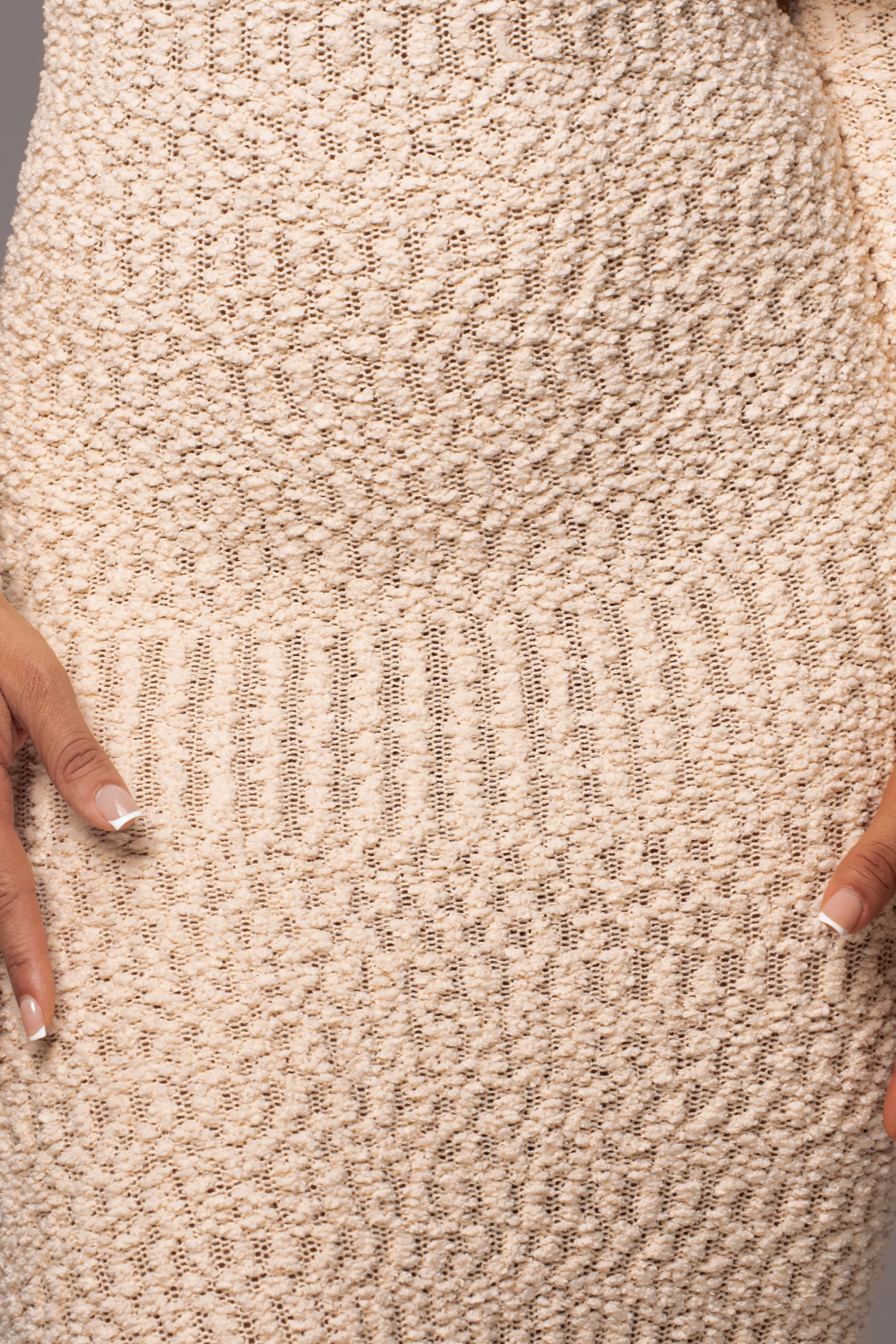 Cream Olivea Knit Maxi Dress