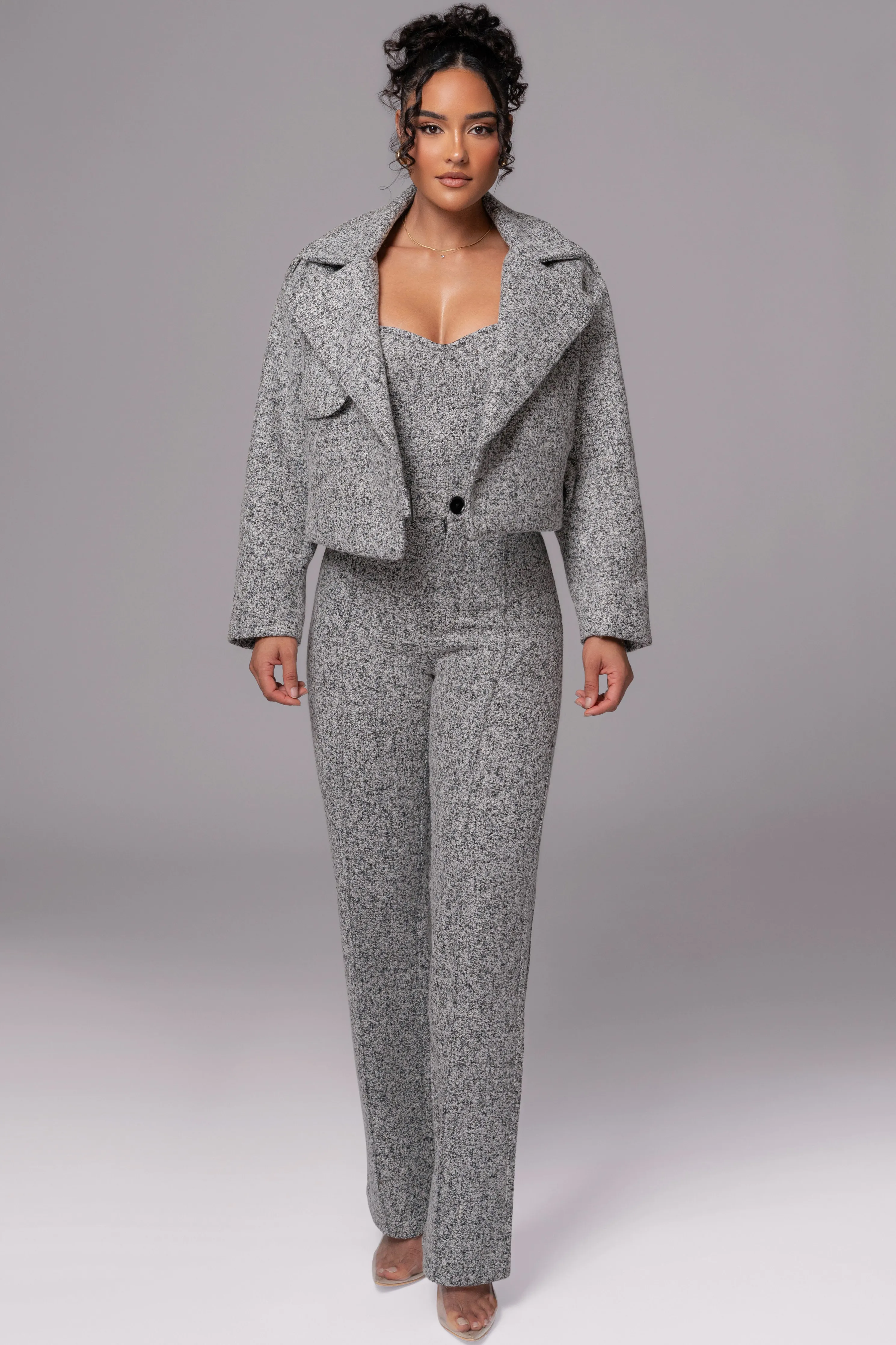 Lt. Grey Zoe Tweed Jacket