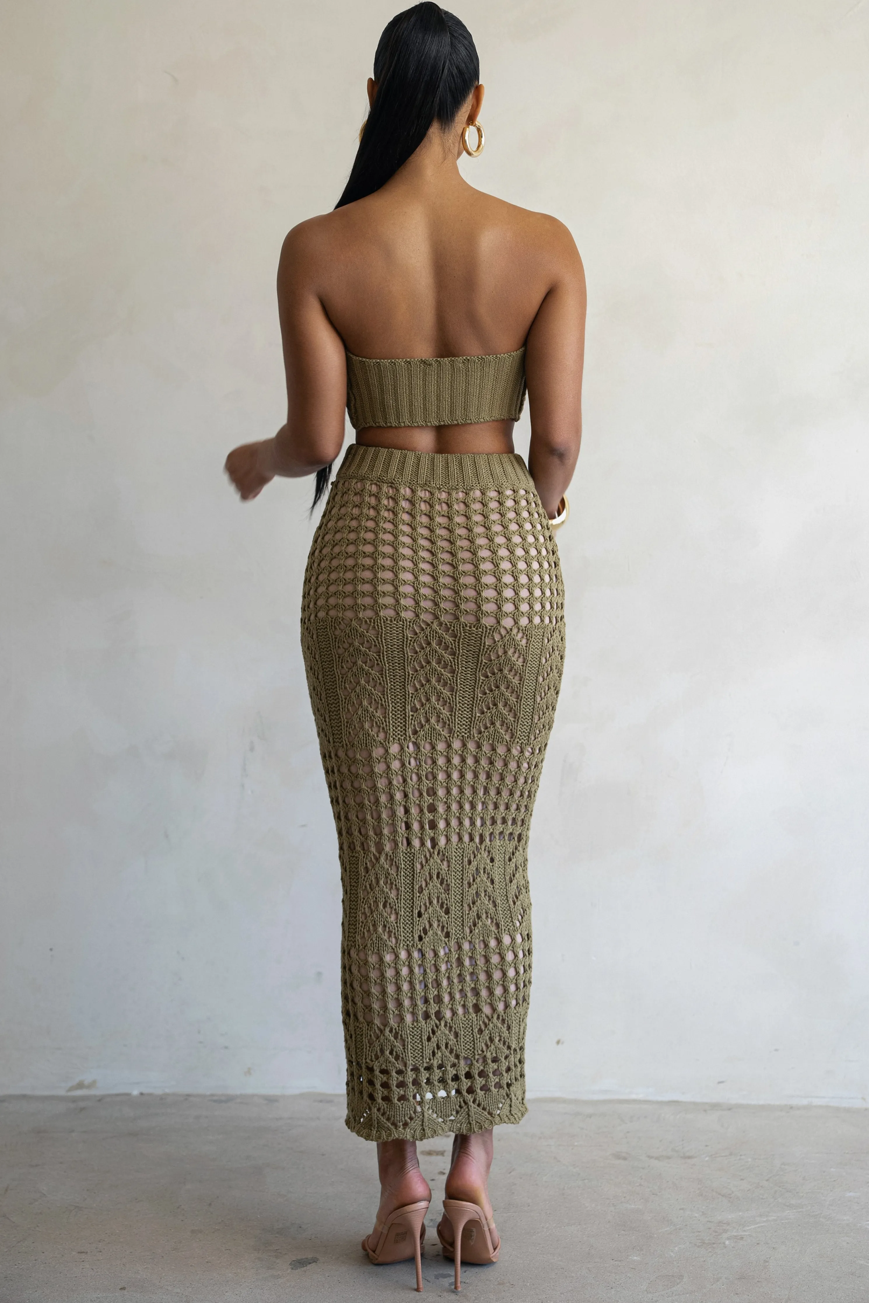 Olive Caribbean Skies Skirt Set