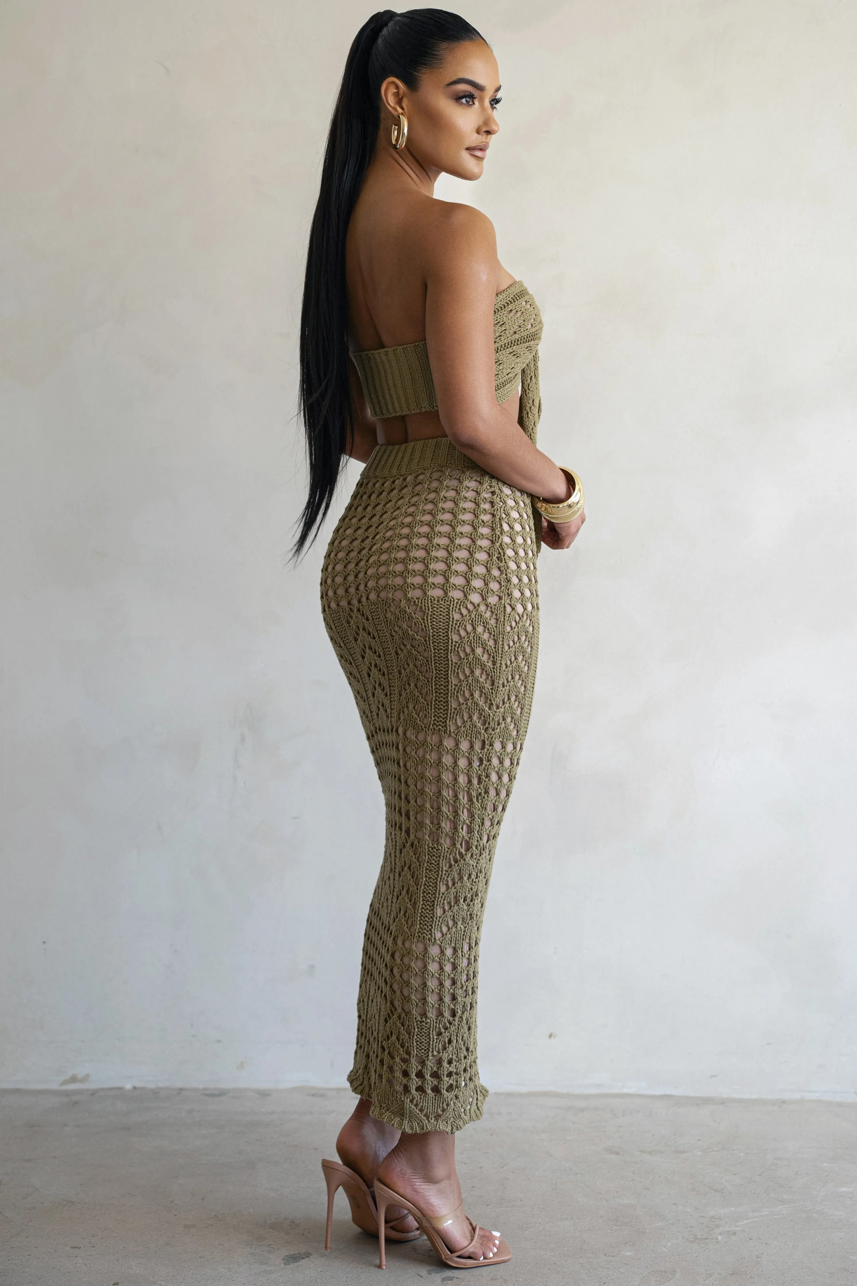 Olive Caribbean Skies Skirt Set