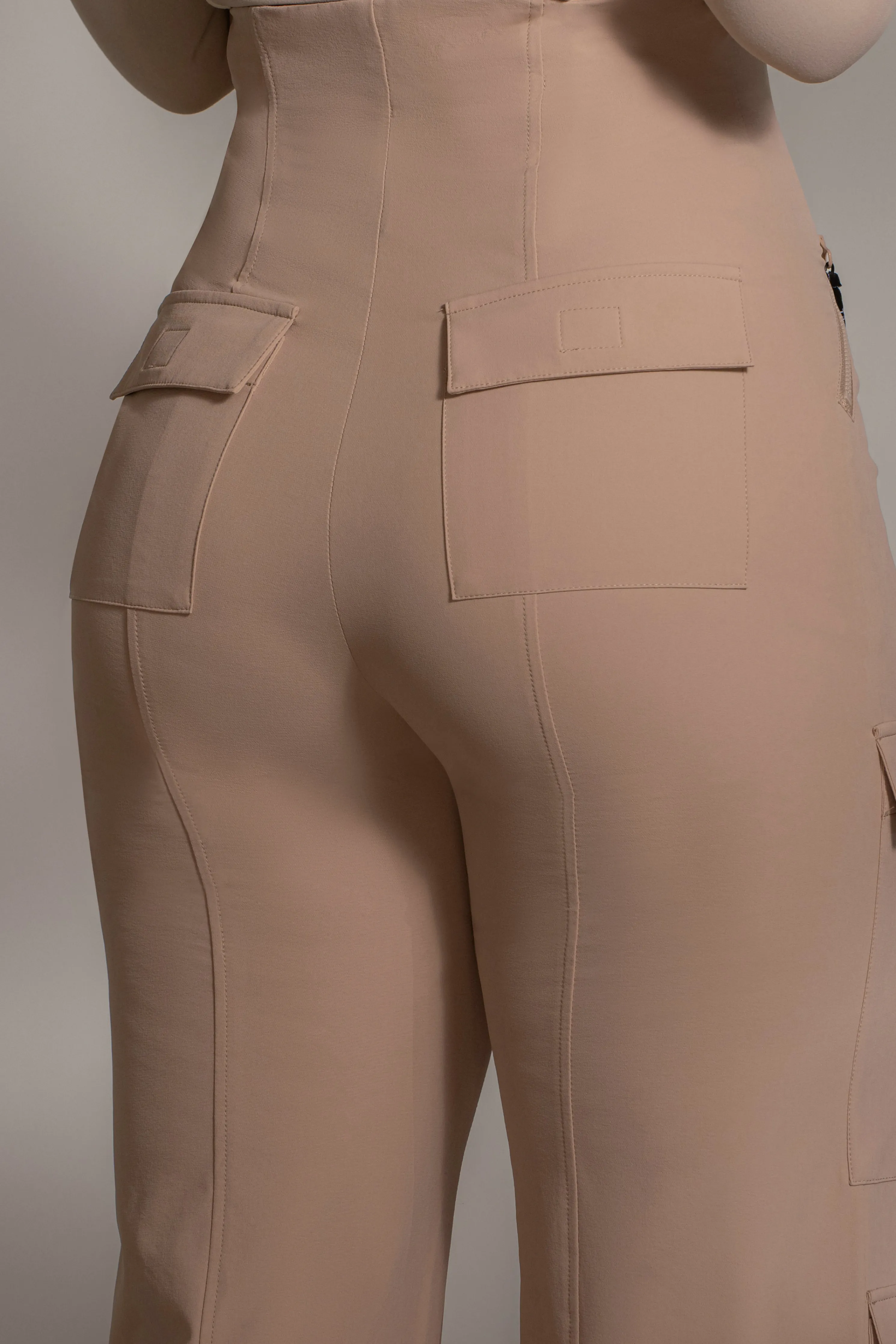Tan Nyah Nylon Utility Pants