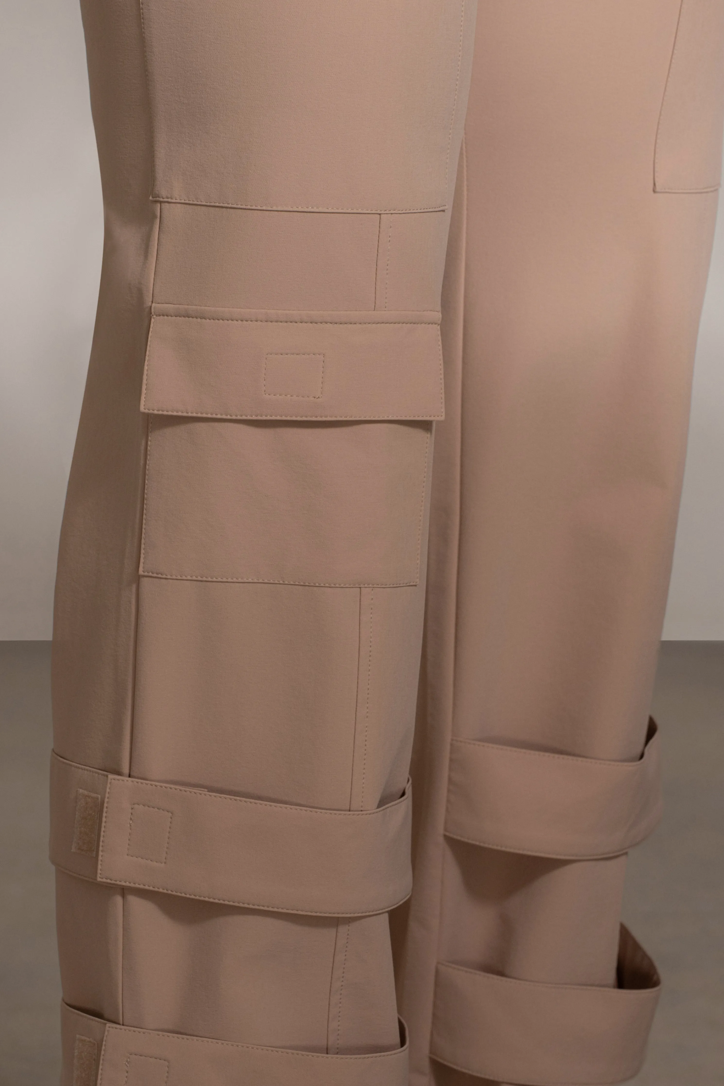 Tan Nyah Nylon Utility Pants