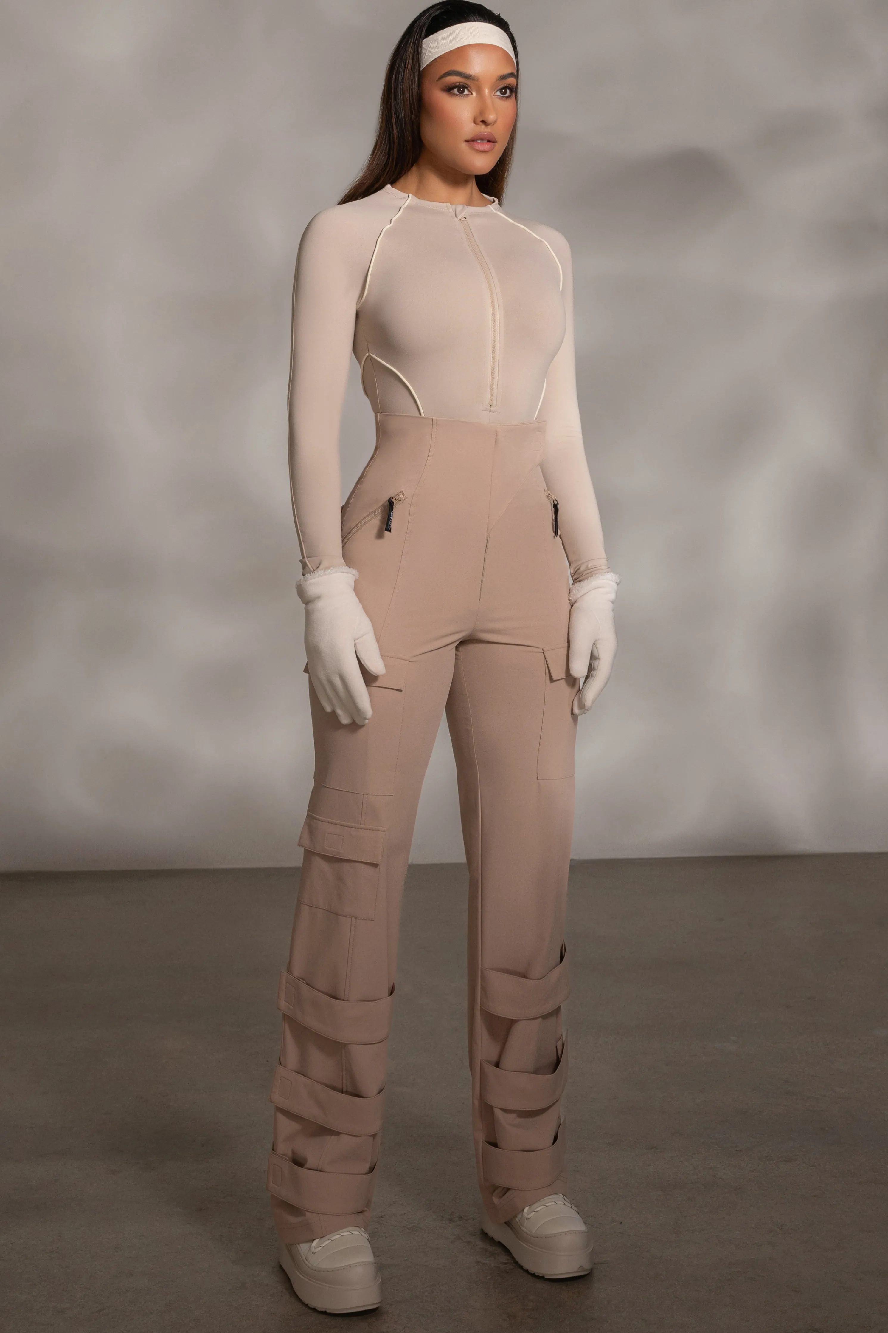 Tan Nyah Nylon Utility Pants