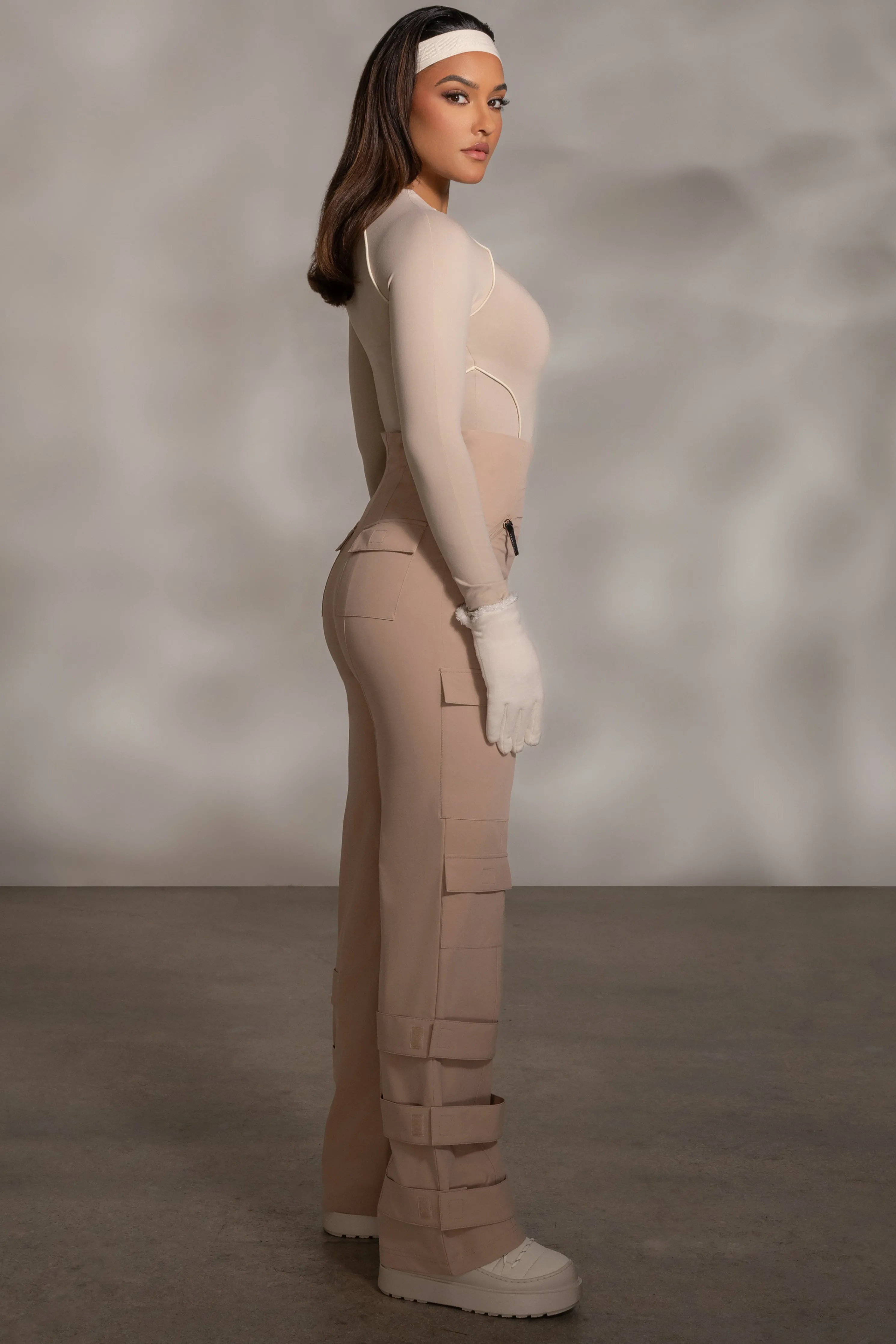 Tan Nyah Nylon Utility Pants