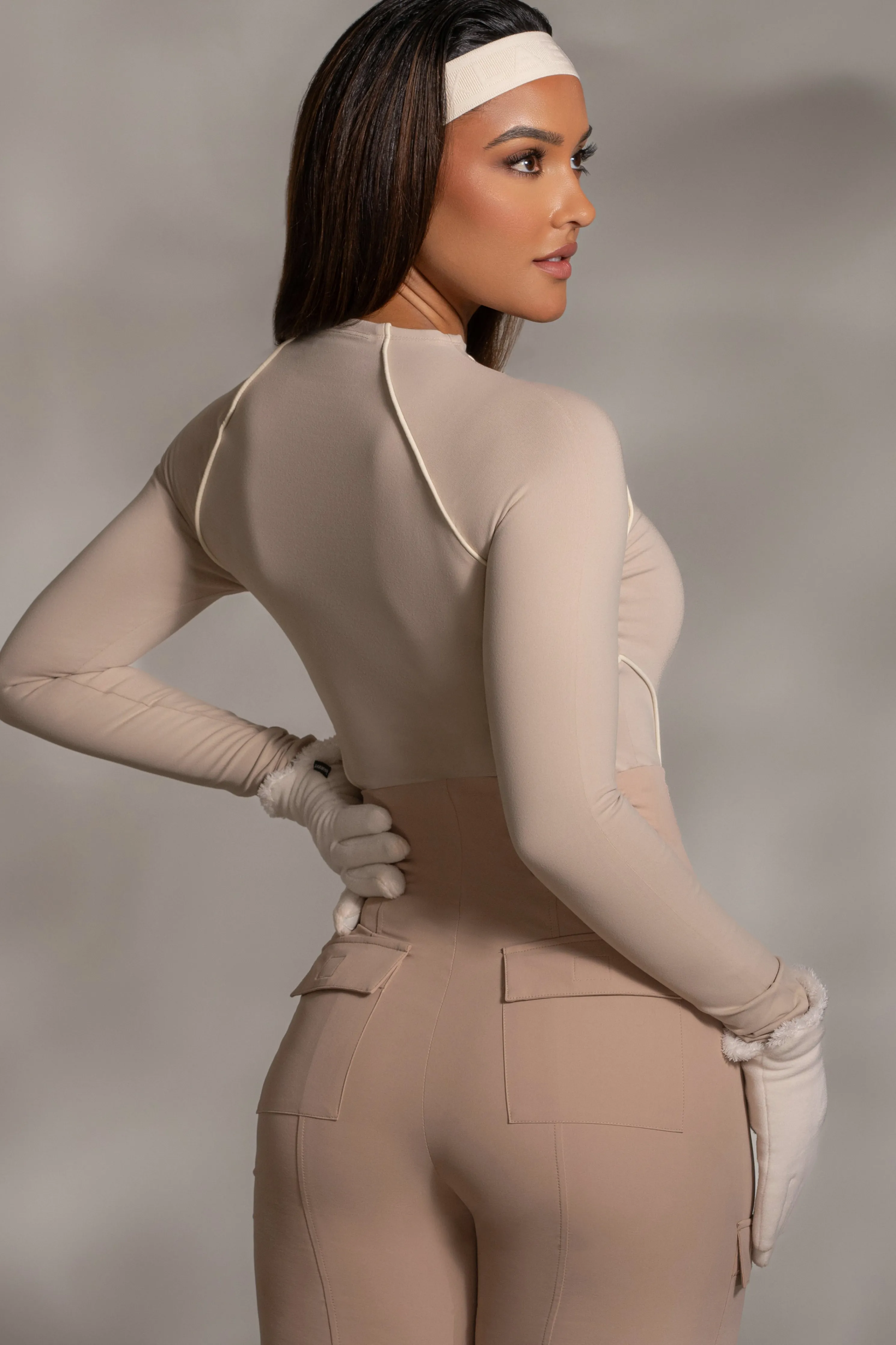 Tan Nyah Nylon Utility Pants