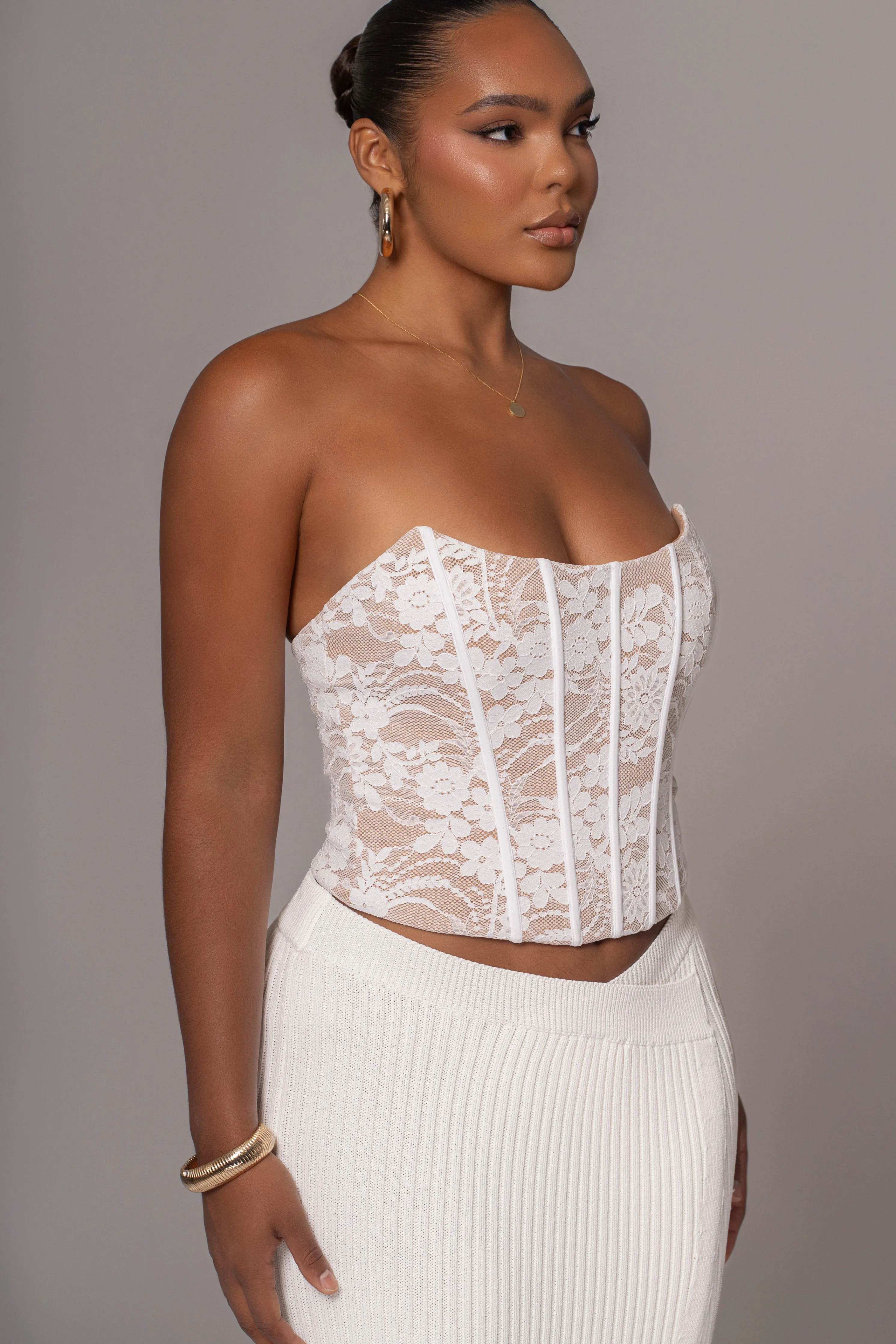 White Rosemere Lace Top