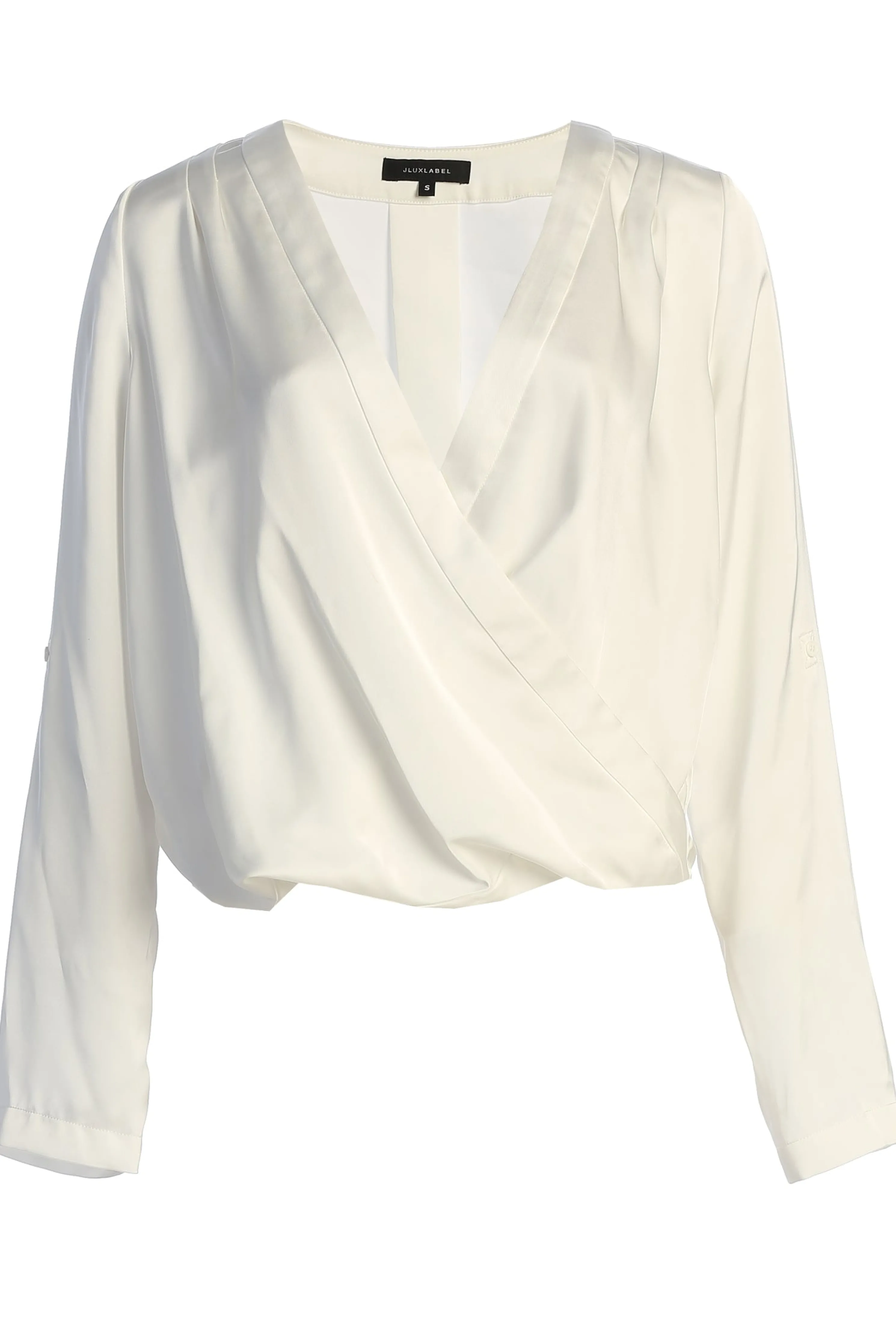 White Satin Draped Top