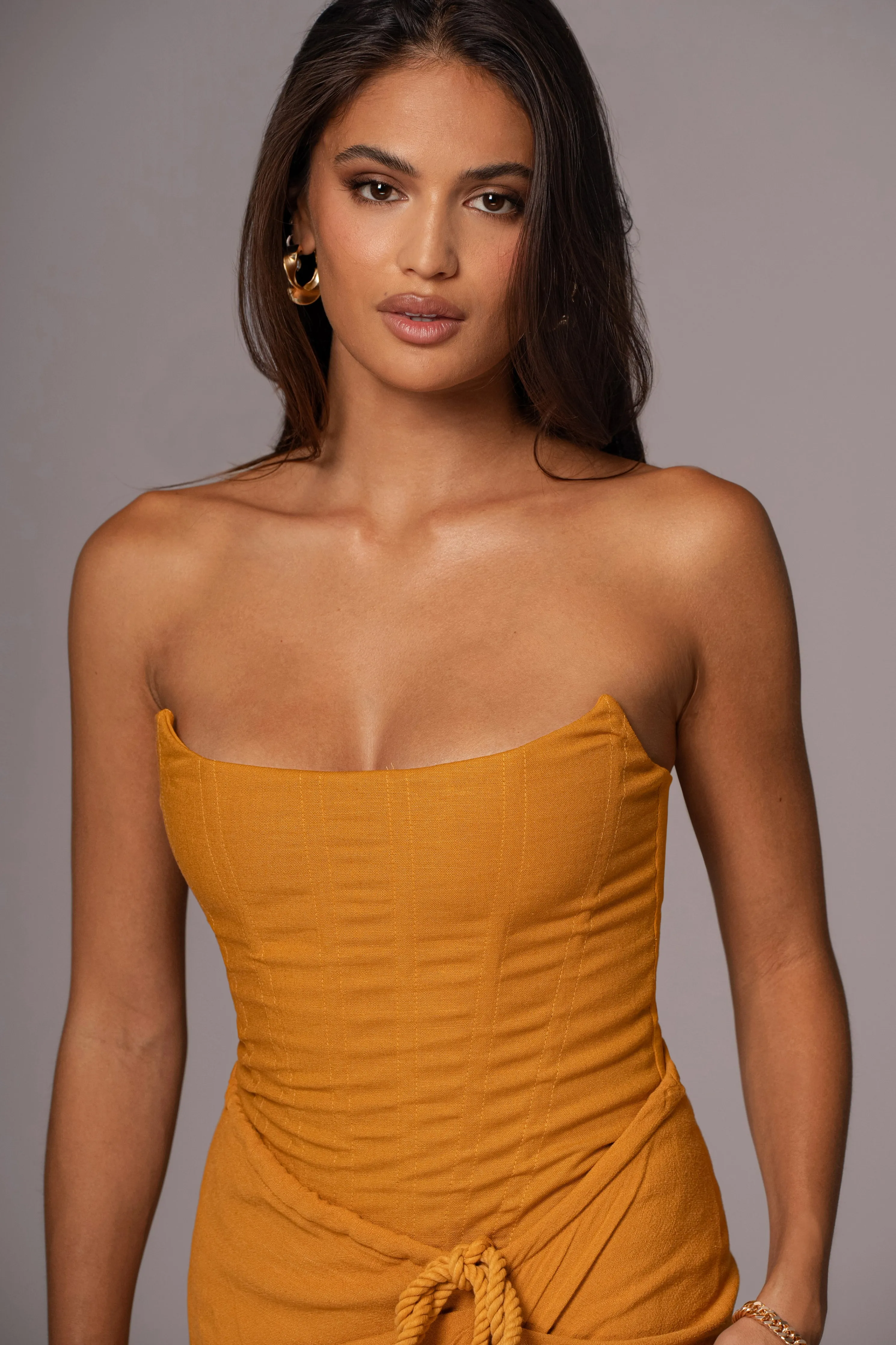Yellow Fenix Reversible Linen Corset