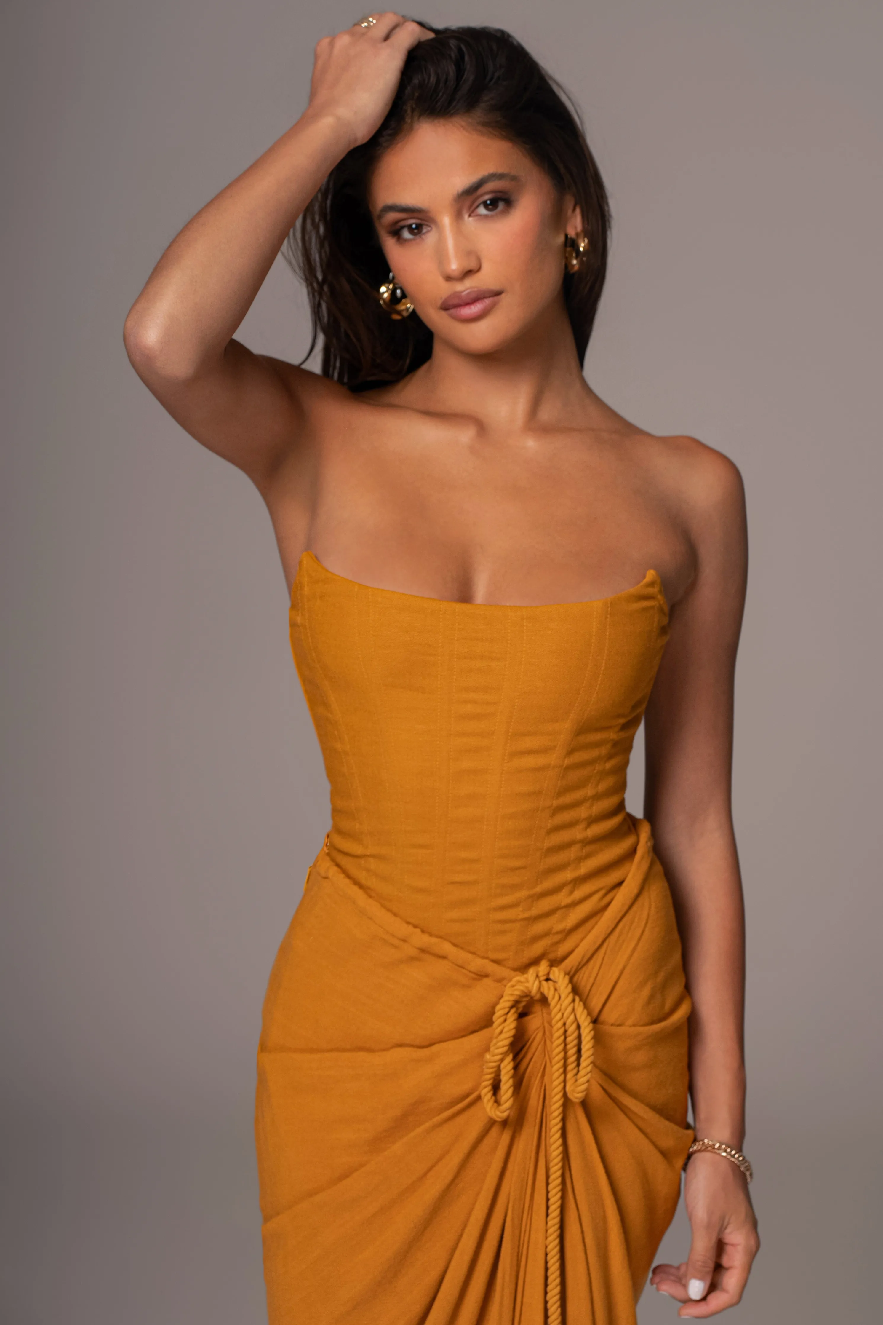 Yellow Fenix Reversible Linen Corset